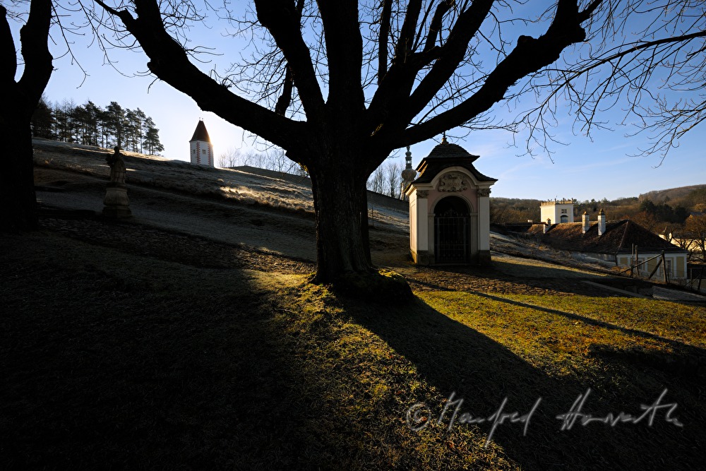 baroque cloister on a hill near the monastery