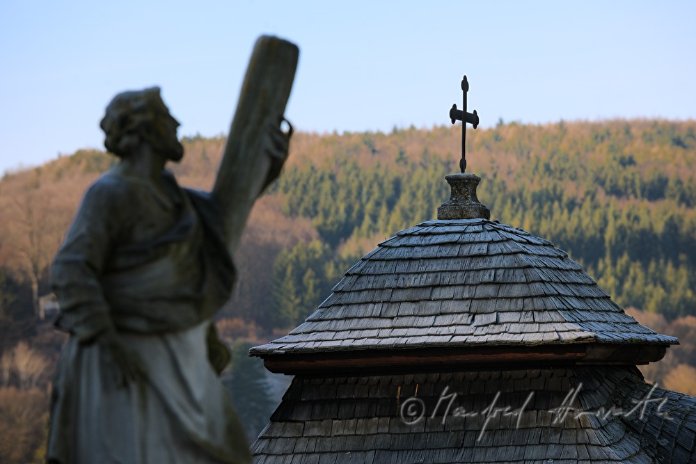 baroque cloister on a hill near the monastery
