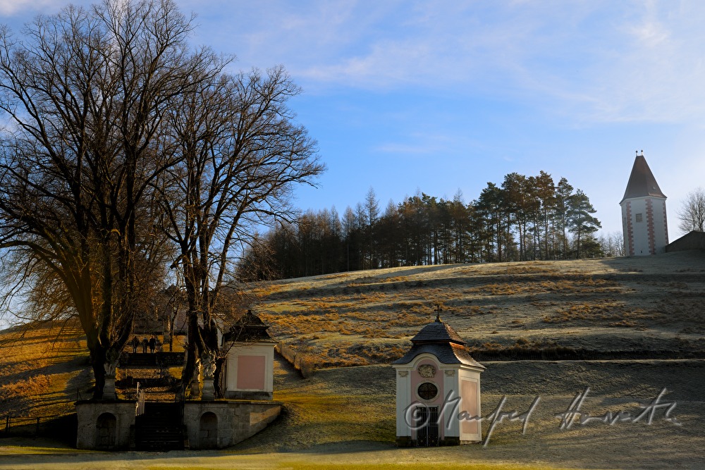 baroque cloister on a hill near the monastery