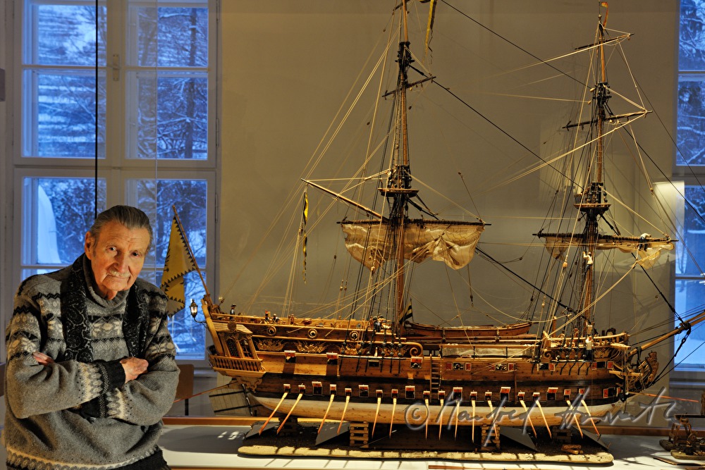 ship scale model maker Kurt Schaefer in the Ship Museum