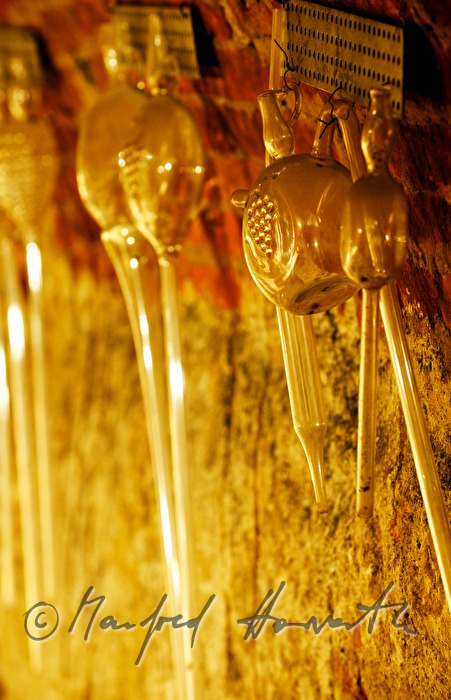 wine syphons in the historic wine cellar