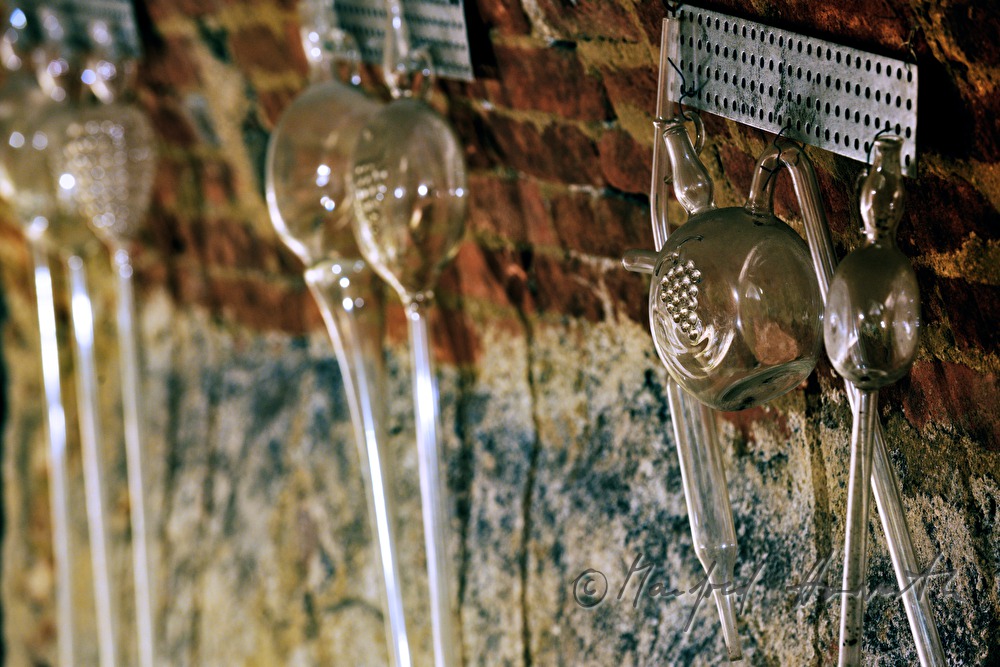 wine syphons in the historic wine cellar