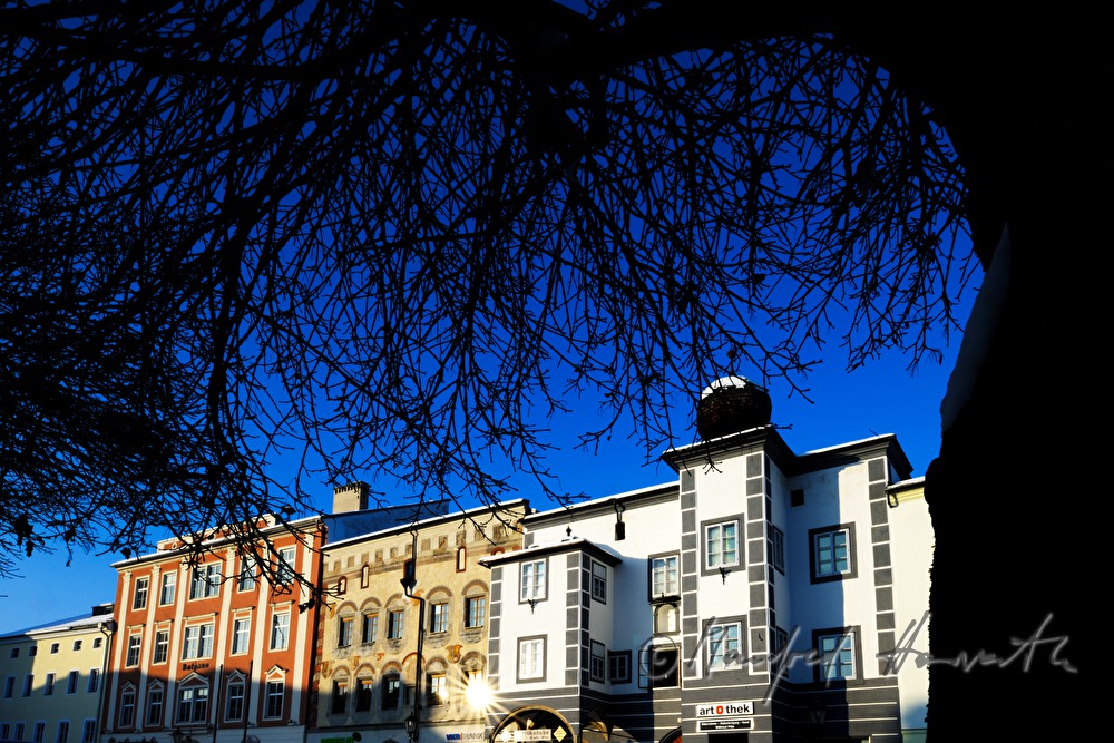 ensemble of houses on the main square