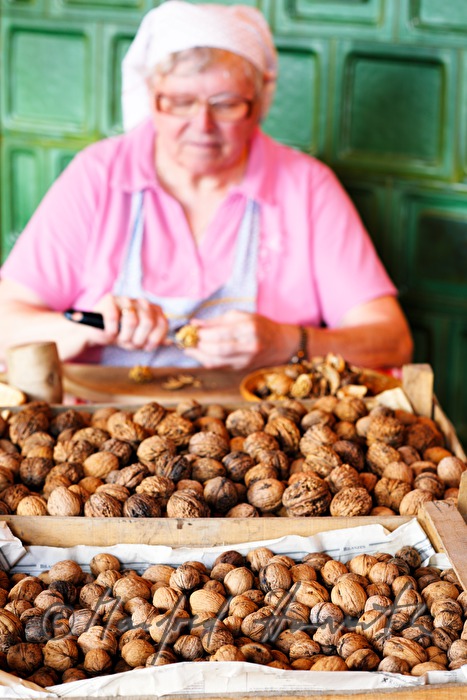 cracking open nuts with a hammer