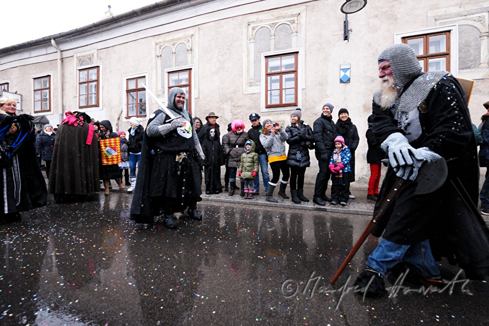 guild disguised as knights on Mardi Gras