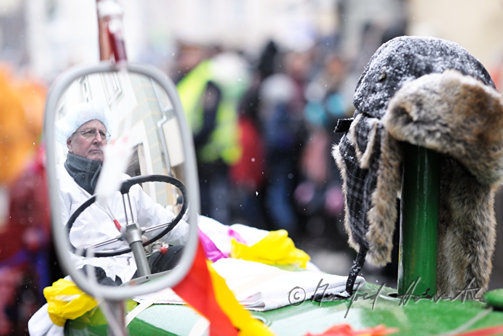 tractors driving on Mardi Gras