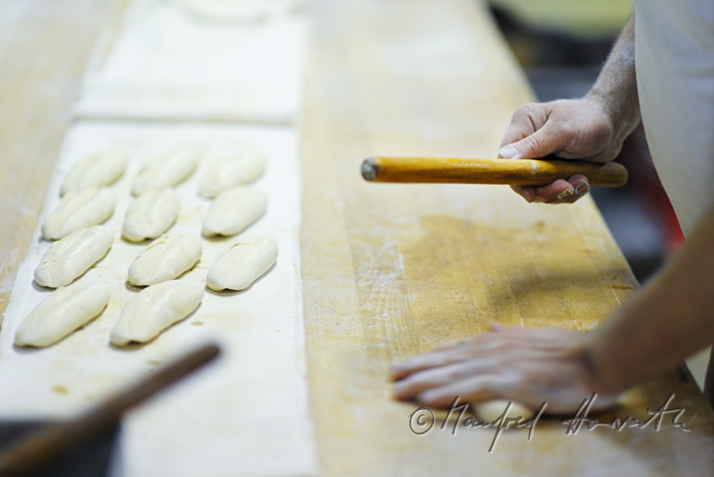 making of bread rolls by hand