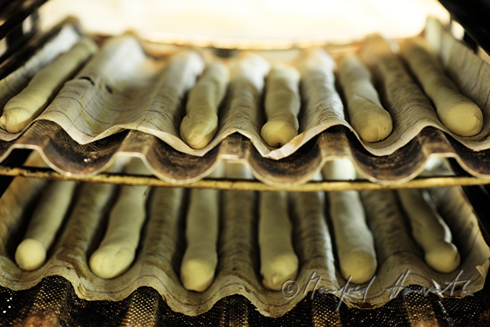 wheat baguettes waiting to be baked