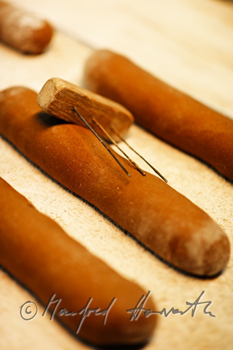 rye bread and tool for making holes
