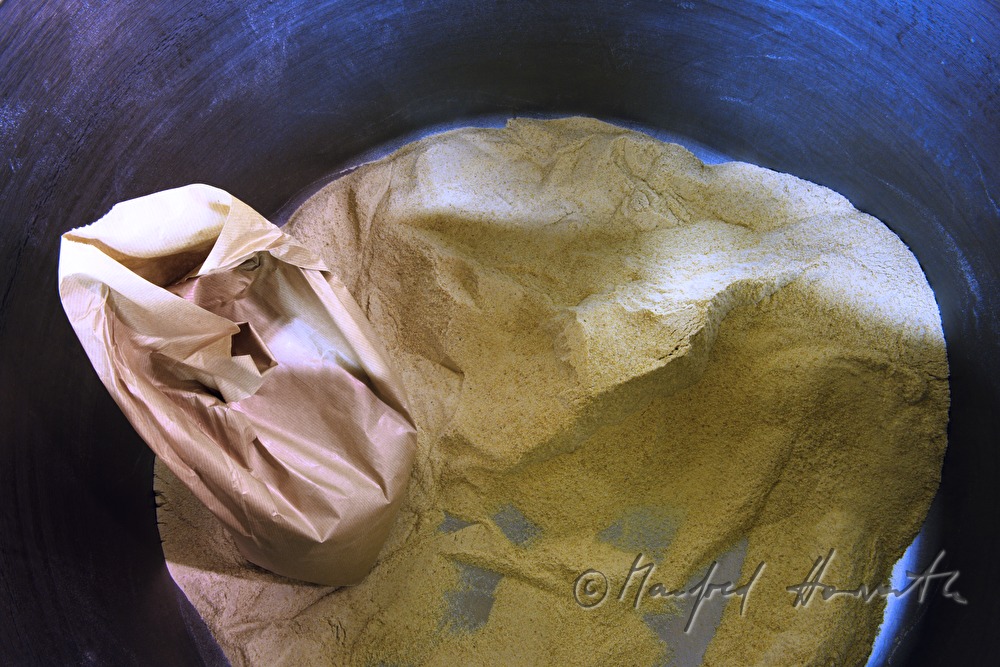 blend of special flour in the mixer