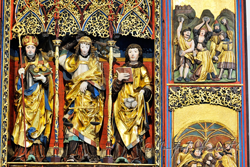 detail of the winged altar in the pilgrimage church