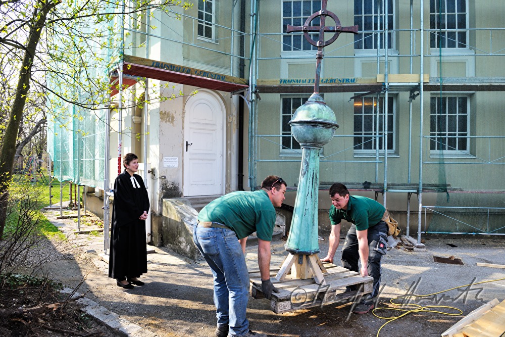 pastor with church spire when renovating the roof