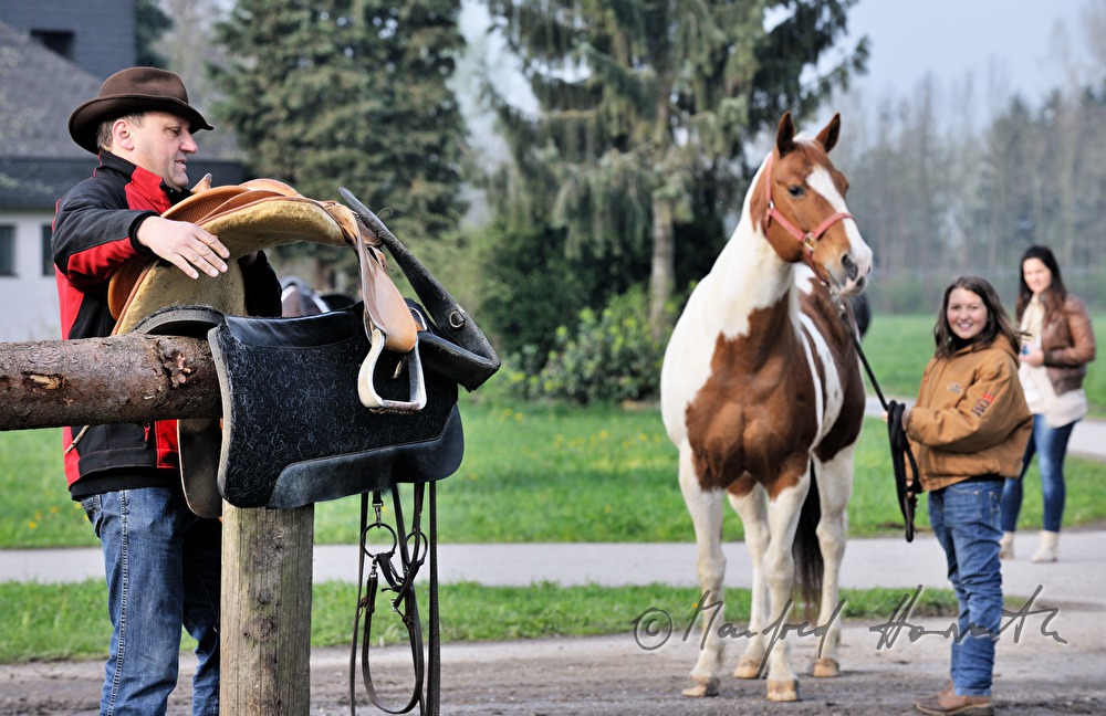 saddle on the fence at the horse festival