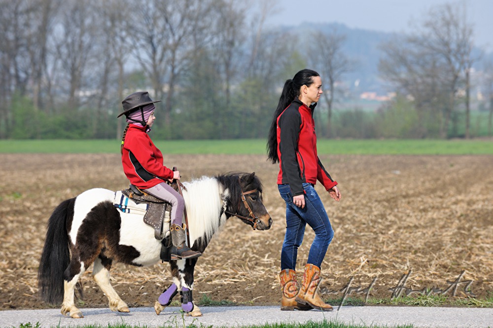 boy with mother at the horse pilgrimage