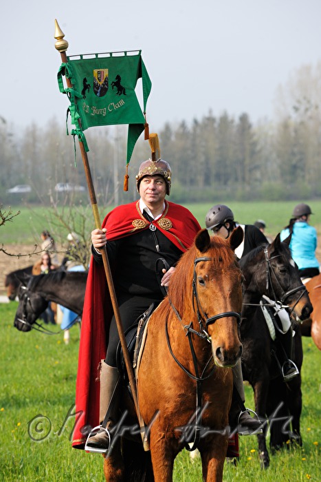impersonator of St. George at the horse pilgrimage