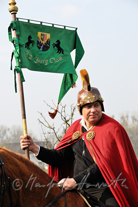 impersonator of St. George at the horse pilgrimage