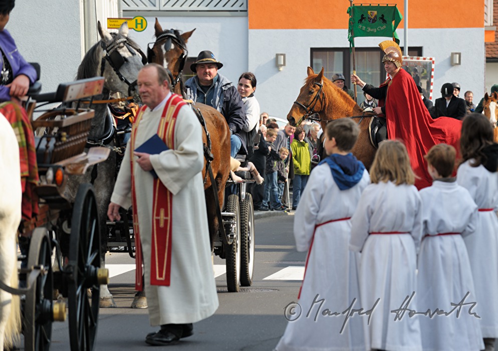 impersonator of St. George at the horse pilgrimage