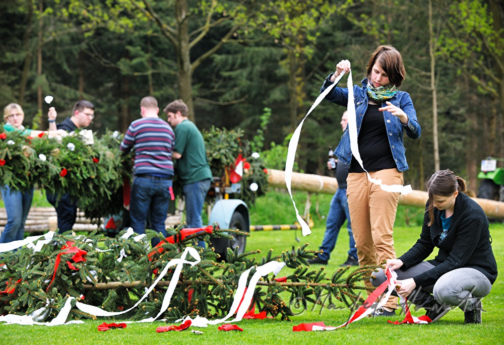 decorating the maypole on the 1st May