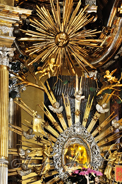 altar of the pilgrimage church with the carved statue pieta