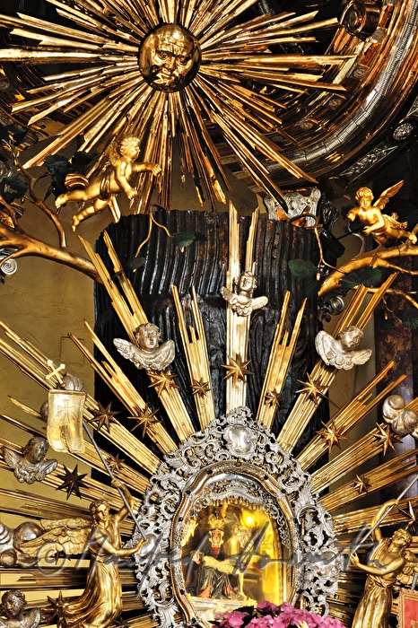 altar of the pilgrimage church with the carved statue pieta