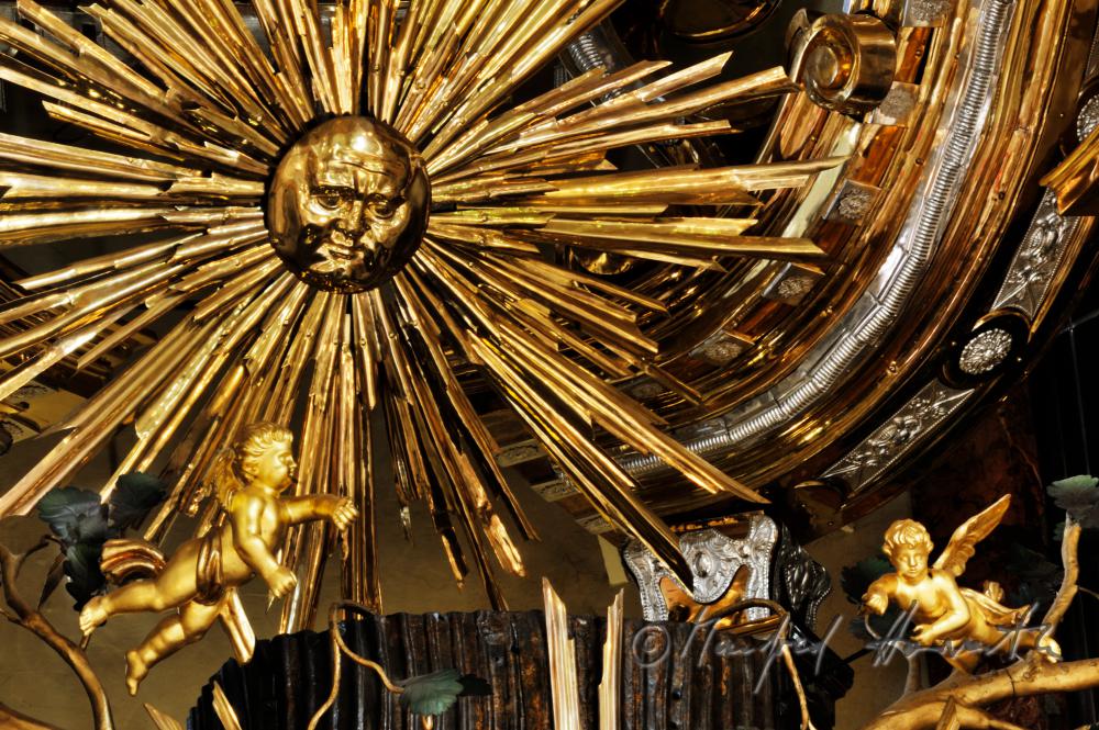 altar of the pilgrimage church with the carved statue pieta