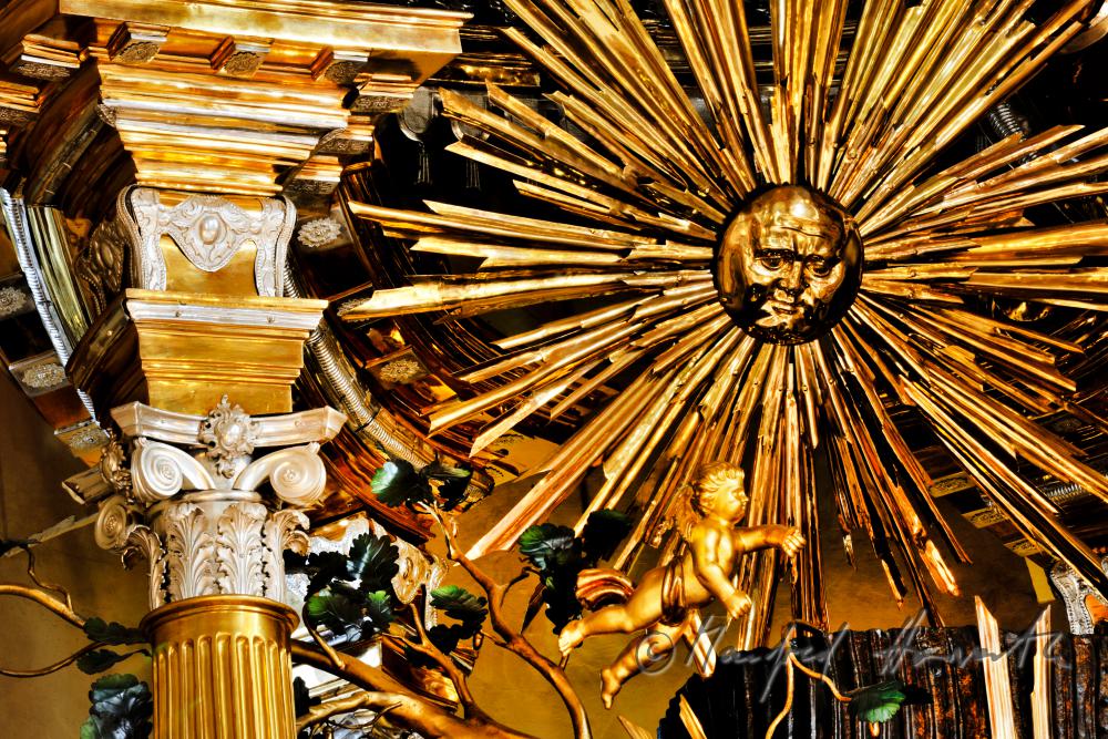 altar of the pilgrimage church with the carved statue pieta