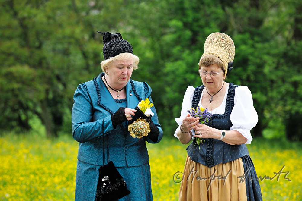 meeting of women in traditional clothes