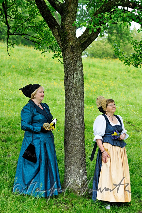 meeting of women in traditional clothes