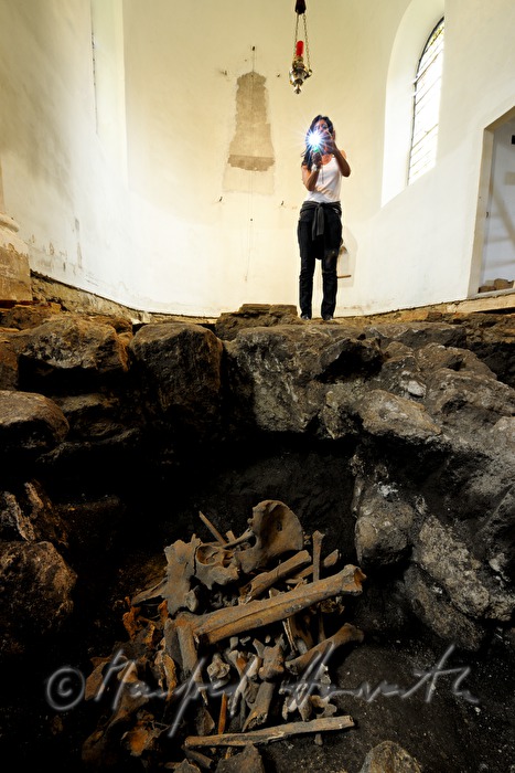 human bones in the church