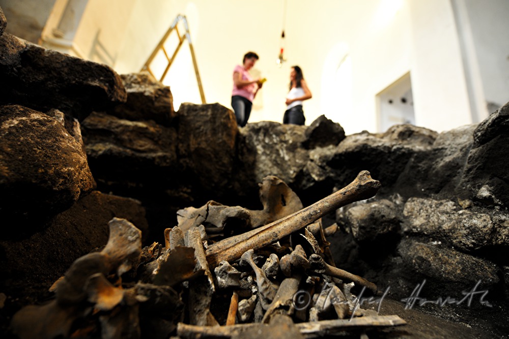 human bones in the church