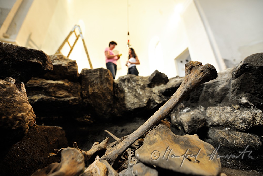human bones in the church