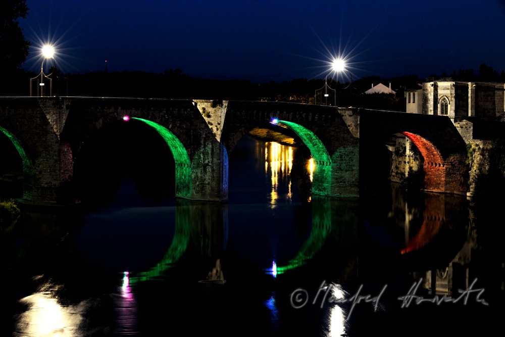 medieval castle and stonebridge