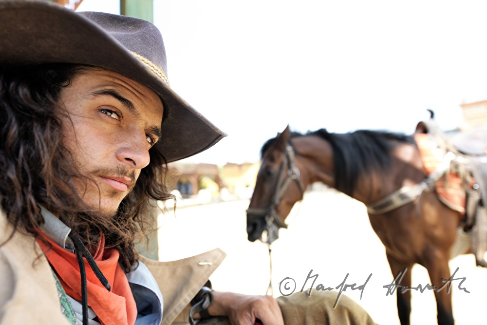 western performer with horse