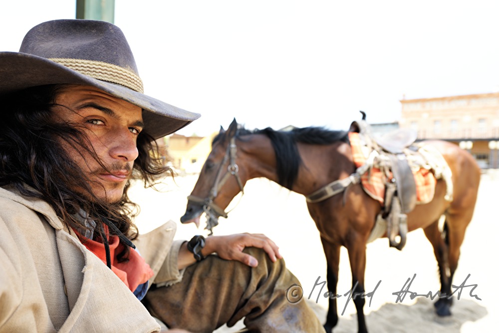 western performer with horse