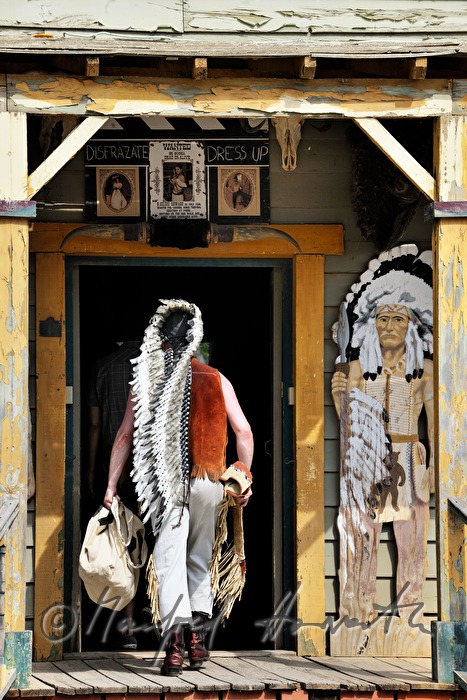 indian performer in the Wild West town
