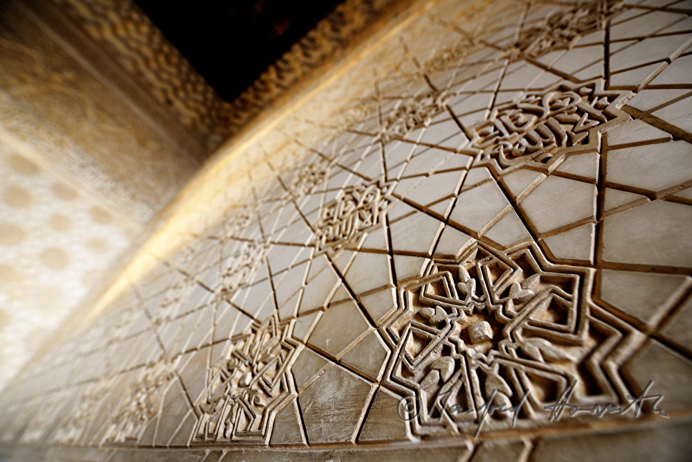 detail of the script of the wall of the Mexuar Hall