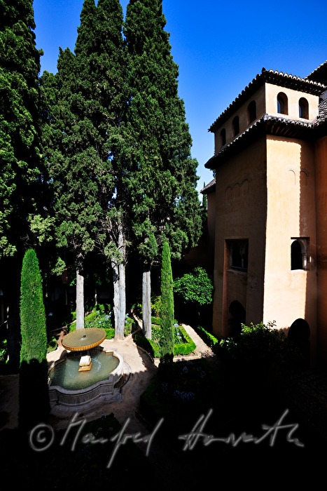 El Partal (Palacios Nazaries) and garden with fountain