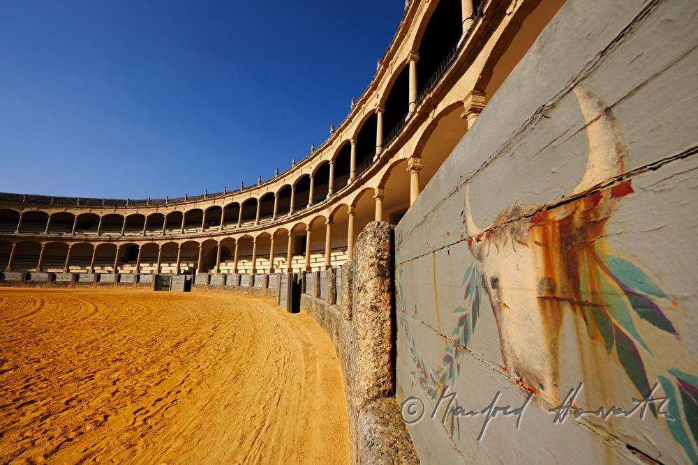 border of the bullfight arena