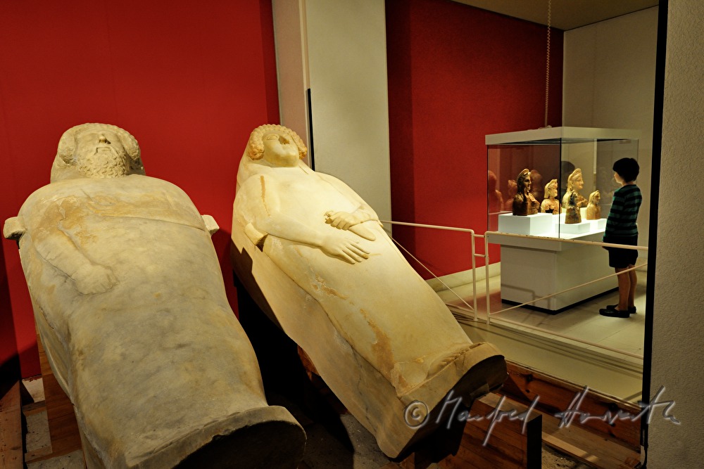 two Phoenician sarcophaguses