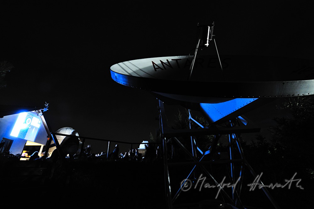 star watchers at a presentation near the observatory