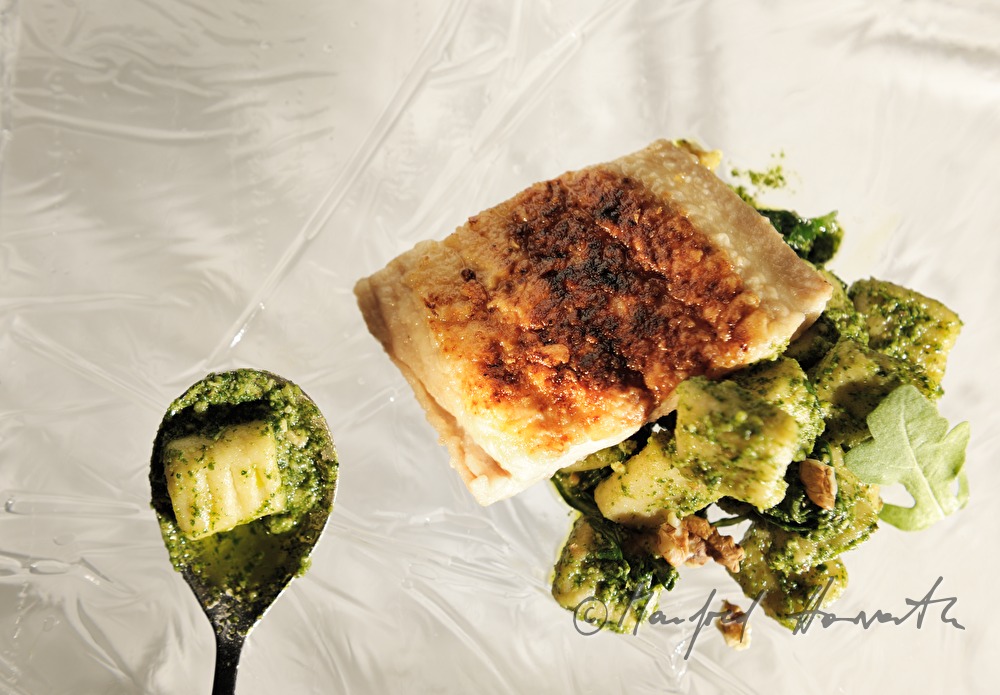 fish dish: pike perch with sweet chilli cabbage