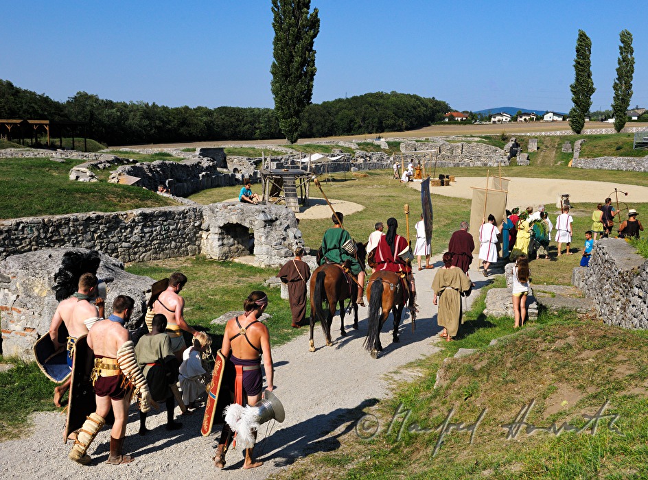 gladiator fight in the amphitheater