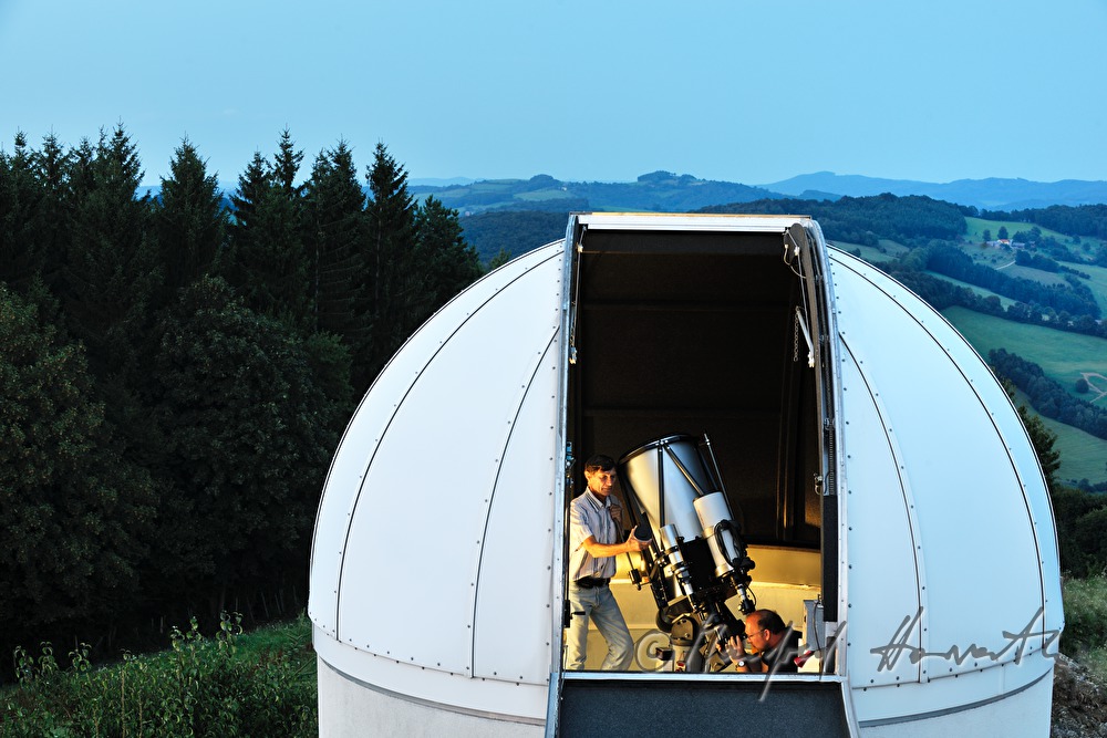 astronomers working with the telescope