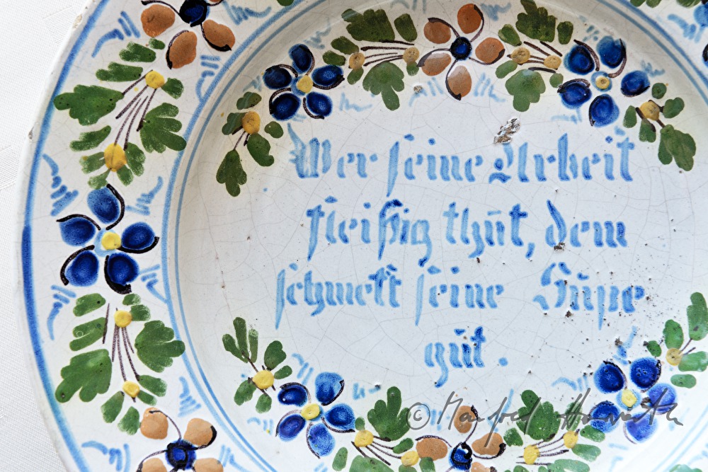 old soup plate with a poem
