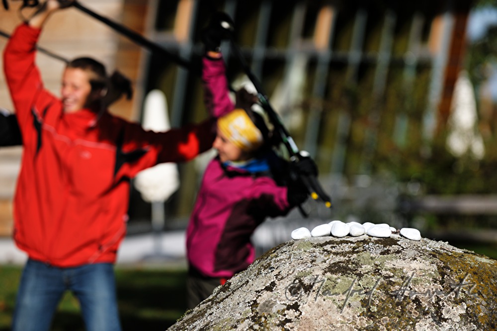 stretching after the daily Nordic walking unit
