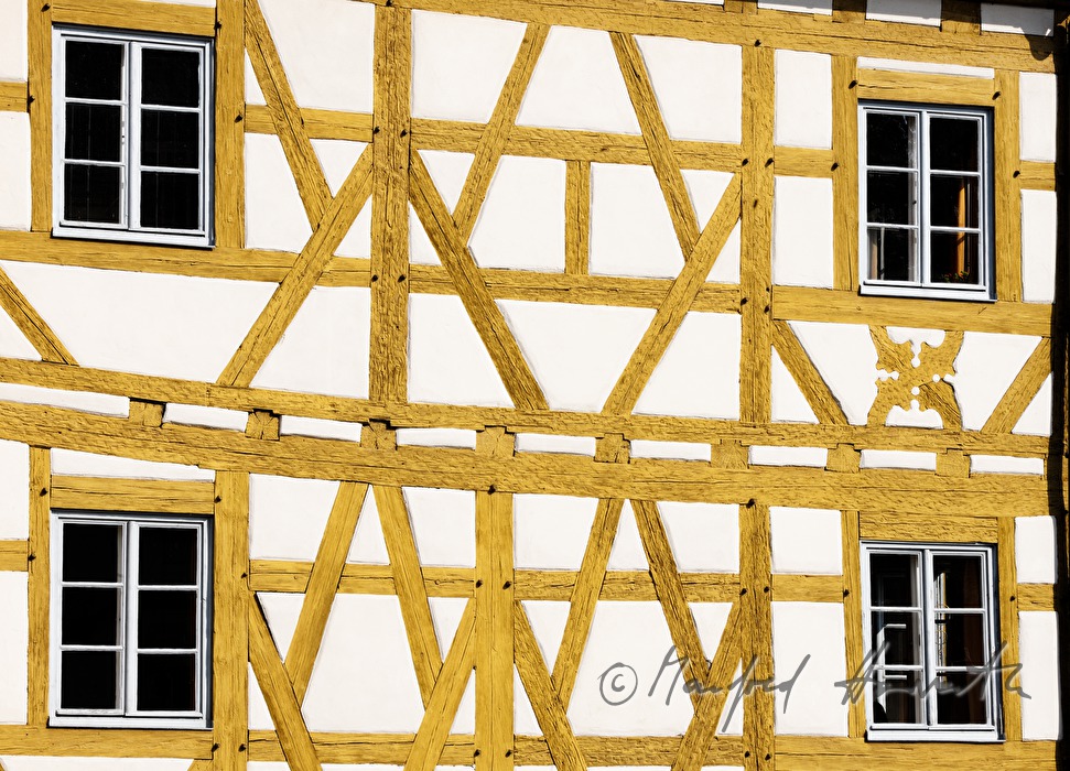 facade of the old town hall half-timbered