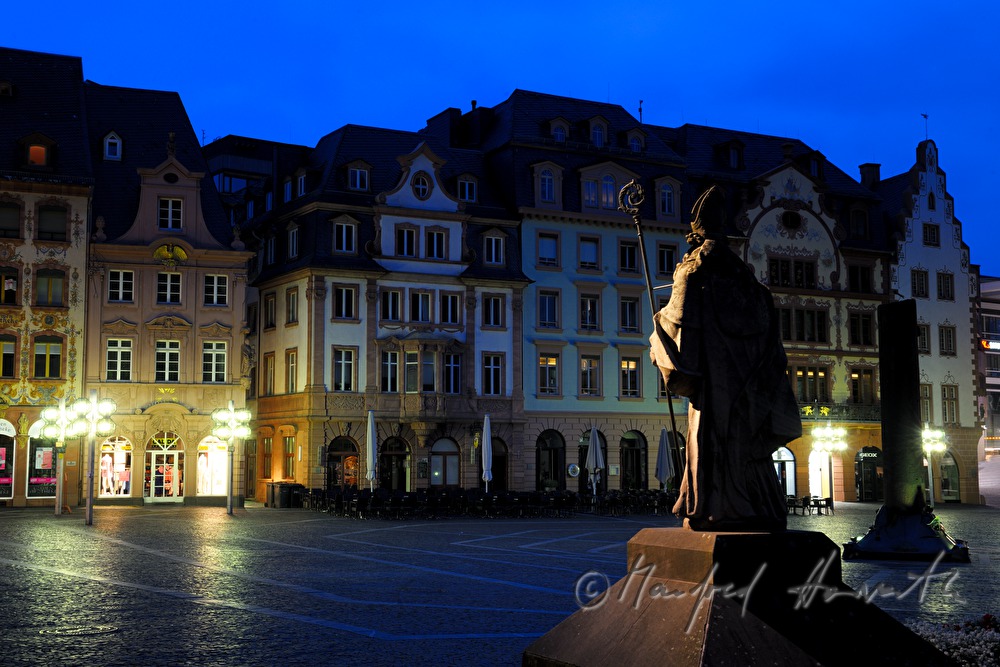 statue of Saint Boniface on the main square