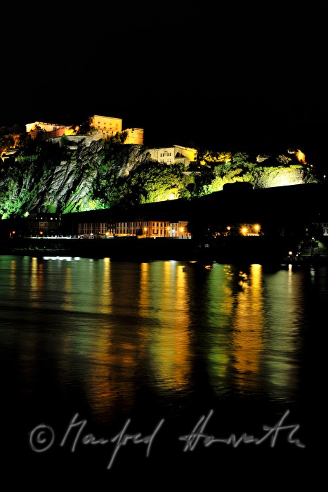 Ehrenbreitstein Fortress reflects in the Rhine