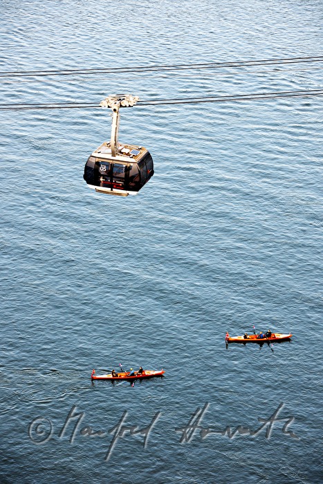 cable car and rowing boats at the 
