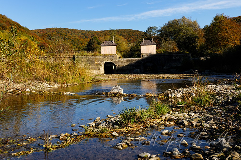 historic splash dams in the stream Schwechat